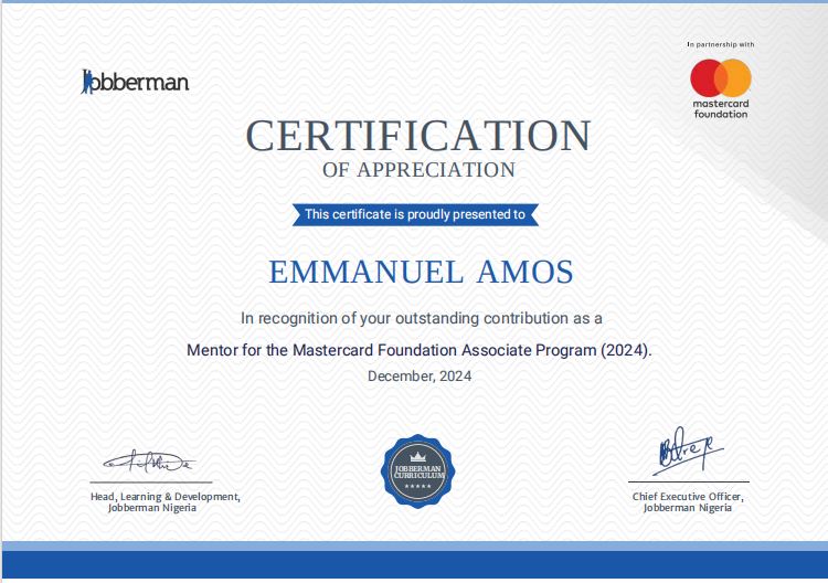 Mentorship Acknowledgement